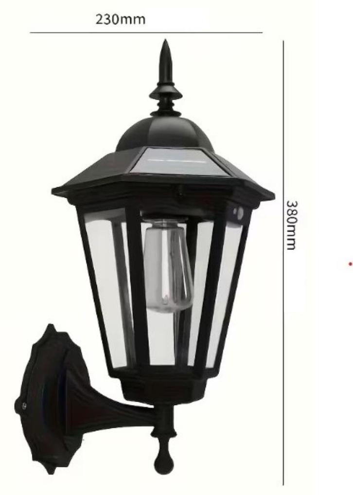 Solar wandlamp klassiek-1 met bewegingsmelder, Tuin en Terras, Buitenverlichting, Nieuw, Wandlamp, Kunststof, Minder dan 50 watt