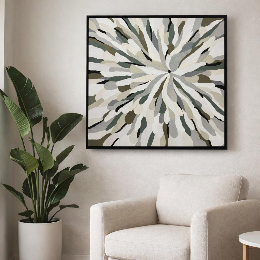 Abstract schilderij organische vormen handgeschilderd, Ophalen