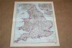 Originele oude kaart Engeland en Wales - circa 1925 !!, Boeken, Atlassen en Landkaarten, Gelezen, Ophalen of Verzenden