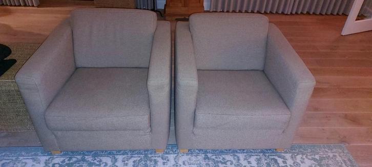 Twee comfortabele fauteuils, Huis en Inrichting, Fauteuils, Zo goed als nieuw, Stof, 75 tot 100 cm, 75 tot 100 cm, Ophalen of Verzenden