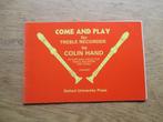 COME AND PLAY - PIANO EN BLOKFLUIT - COLIN HAND, Verzenden, Piano, Klassiek, Zo goed als nieuw