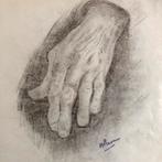 Originele oude potlood tekening: Hand, Ophalen of Verzenden