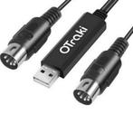 Keyboard muziektoetsenbord naar USB 3 meter kabel midi 5pin, Nieuw, Ophalen of Verzenden, A, A