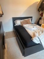 IKEA Malm bed zwart met 4 lades, Ophalen, Gebruikt, Zwart, Tweepersoons