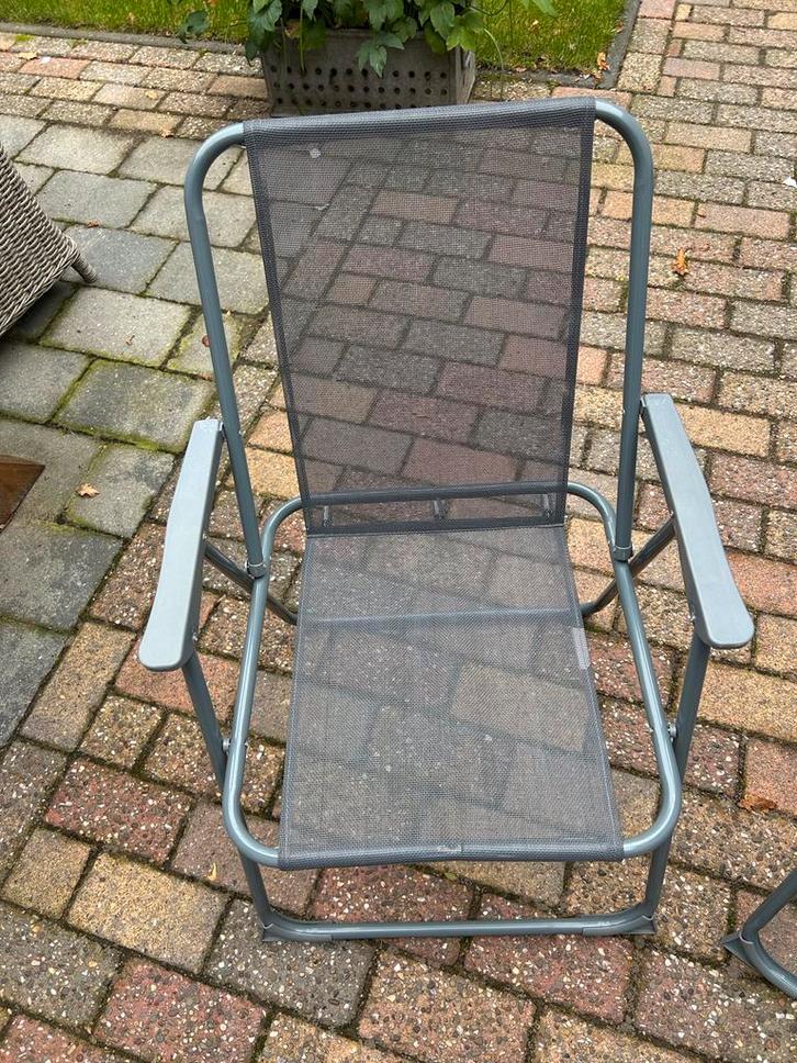 Tuinstoel van textileen en aluminium, Tuin en Terras, Tuinstoelen, Gebruikt, Aluminium, Inklapbaar, Ophalen of Verzenden