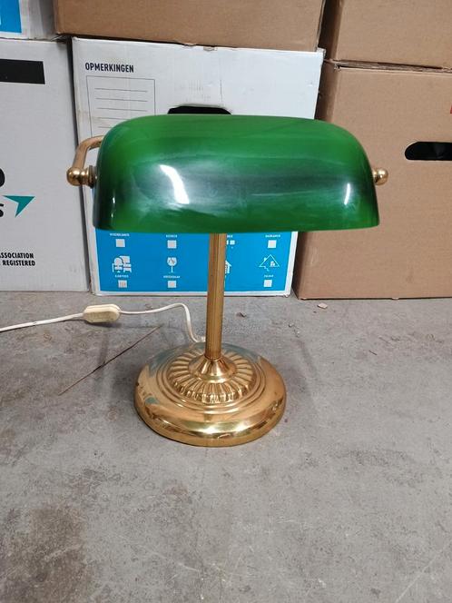 Klassieke bankiers Bureaulamp notarislamp, Huis en Inrichting, Lampen | Tafellampen, Zo goed als nieuw, Minder dan 50 cm, Ophalen