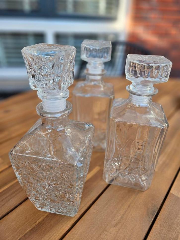 3 Whiskey Karaffen - Decoratief, Antiek en Kunst, Antiek | Glas en Kristal, Ophalen of Verzenden