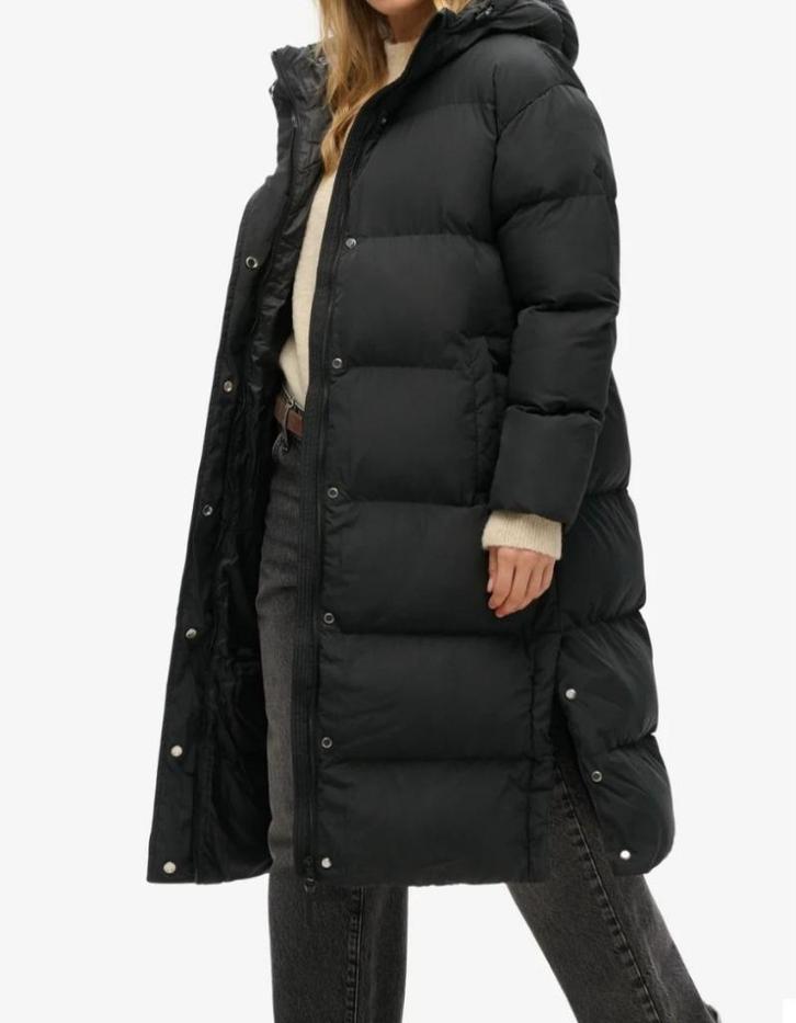 Superdry zwarte winterjas maat 42, Kleding | Dames, Jassen | Winter, Zo goed als nieuw, Maat 42/44 (L), Zwart, Ophalen of Verzenden