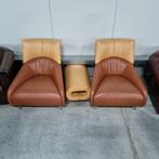 2 Leolux fauteuils + hocker en BEZORGING MOGELIJK, Gebruikt, Design, Ophalen of Verzenden, Leer
