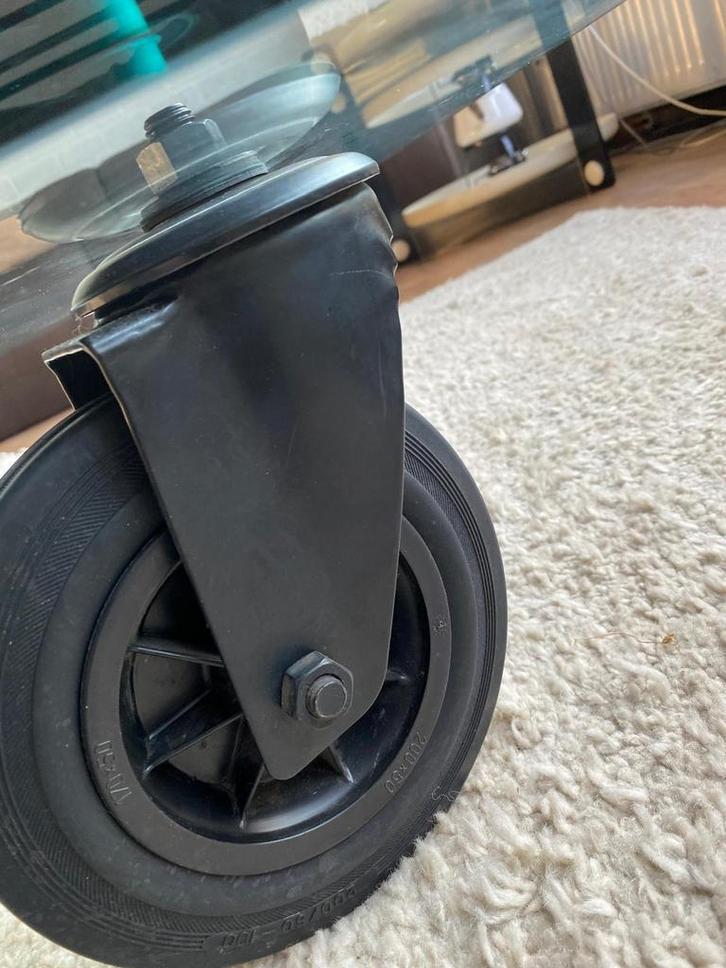 Design glas tafel, Huis en Inrichting, Tafels | Salontafels, Zo goed als nieuw, 100 tot 150 cm, Glas, Ophalen