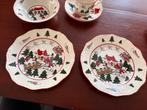 Mason christmas village ontbijtborden, Huis en Inrichting, Keuken | Servies, Ophalen of Verzenden, Zo goed als nieuw, Bord(en)