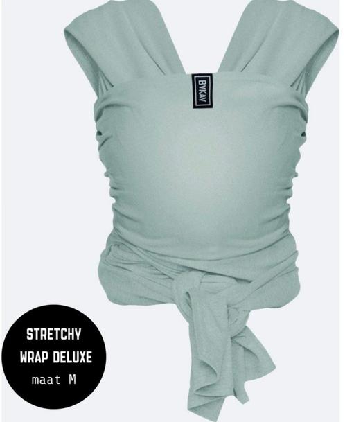 ByKay Wrap Stretchy Deluxe M - Mintkleurig, Kinderen en Baby's, Babydragers en Draagdoeken, Zo goed als nieuw, Draagdoek, Ophalen of Verzenden