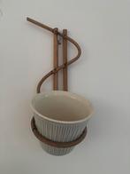 Retro vintage rotan plantenhanger, Ophalen, Zo goed als nieuw, Rond, Riet