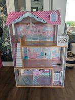 Kidkraft barbiehuis met accessoires en Barbies, Kinderen en Baby's, Speelgoed | Poppenhuizen, Ophalen, Gebruikt