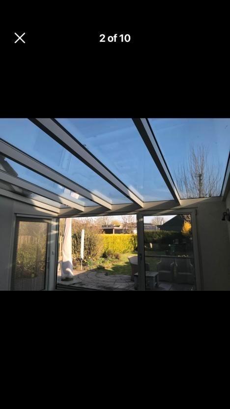 Glazen Overkapping / Veranda /3,75m x 3m/met Deur en Raam, Tuin en Terras, Overkappingen, Zo goed als nieuw, Veranda, Ophalen of Verzenden