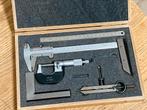 Set meetinstrumenten schuifmaat micrometer passer liniaal, Ophalen of Verzenden, Zo goed als nieuw