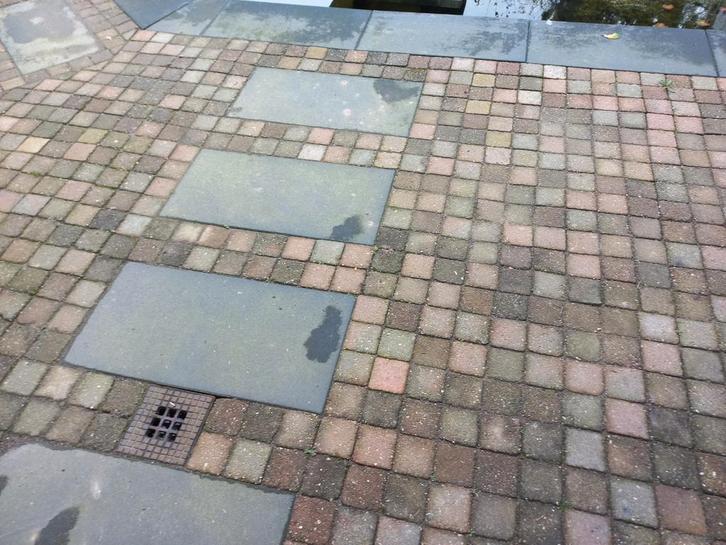 Trommelstenen bond 10x10cm totaal 1000 stuks, Tuin en Terras, Tegels en Klinkers, Gebruikt, Klinkers, Beton, 10 m² of meer, Ophalen