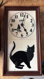 Orfac klok met poes/vogel motief op tegel., Antiek en Kunst, Antiek | Klokken, Ophalen
