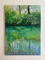 Schilderij: Waterreflectie in het Bos, Antiek en Kunst, Ophalen of Verzenden