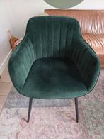 Groene velvet Stoel como van Kwantum, Huis en Inrichting, Stoelen, Overige kleuren, Ophalen of Verzenden, Zo goed als nieuw, Metaal
