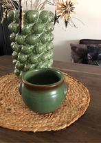 💝 Vintage BROCANTE grespot uienpot groen bruin, Ophalen of Verzenden
