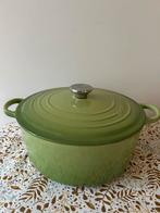 Le Creuset Pan 26cm Bamboe Groen, Gebruikt, Ophalen of Verzenden, Koekenpan of Braadpan, Gietijzer