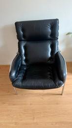 Martin Visser SZ09 Fauteuil - Zwart Leer, Ophalen, Gebruikt, 75 tot 100 cm, Leer