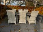 Tuinset voor 6 personen met verstelbare stoelen, Tuin en Terras, Tuinsets en Loungesets, Gebruikt, Eettafel, 6 zitplaatsen, Ophalen of Verzenden