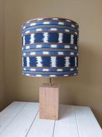 Lampenkap blauw/bruin 35 cm handgemaakt, Bruin, Rond, Nieuw, Ophalen of Verzenden