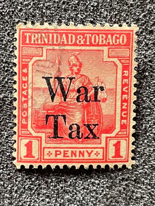 "War Tax"-postzegel van Trinidad & Tobago., Postzegels en Munten, Postzegels | Europa | Overig, Gestempeld, Overige landen, Ophalen of Verzenden