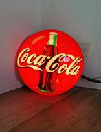 Vintage retro coca cola lamp rond rood werkt muurlamp, Ophalen of Verzenden, Zo goed als nieuw, Lichtbak of (neon) lamp