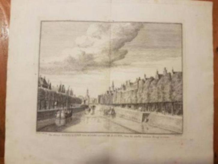Gravure Zierikzee 1754 haven brug Pronk, Antiek en Kunst, Kunst | Etsen en Gravures, Ophalen