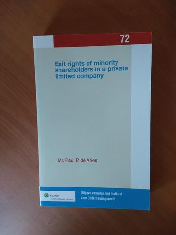 Vries, Mr. Paul P. de. Exit rights of minority shareholder beschikbaar voor biedingen