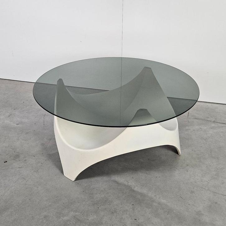 Vintage Space Age salontafel, Huis en Inrichting, Tafels | Salontafels, Gebruikt, Minder dan 50 cm, 50 tot 100 cm, 50 tot 100 cm