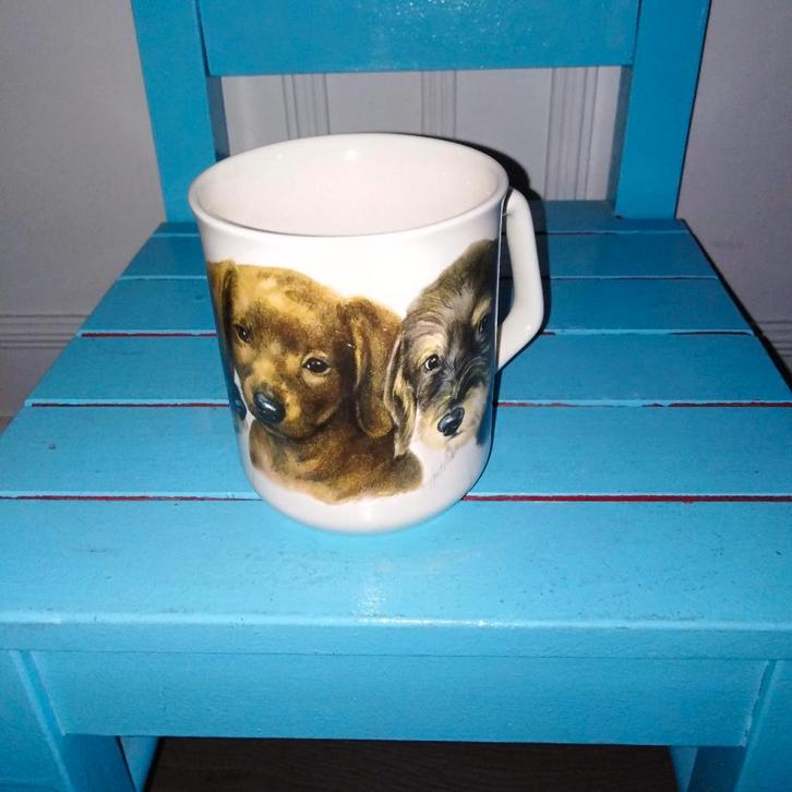 Bekers / mokken met honden print 7 stuks, Verzamelen, Dierenverzamelingen, Zo goed als nieuw, Overige typen, Hond of Kat, Ophalen