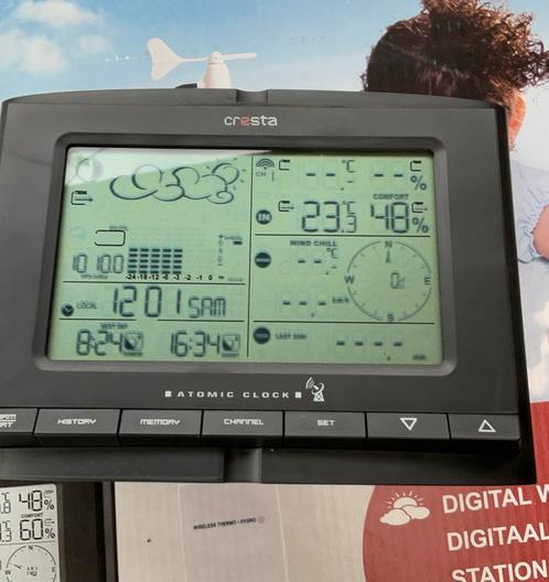 Cresta uitgebreid weerstation WXR710XL met 5 sensors, Audio, Tv en Foto, Weerstations en Barometers, Zo goed als nieuw, Ophalen of Verzenden