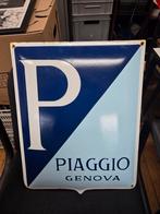 Vintage Piaggio Genova Emaille Reclamebord, Ophalen of Verzenden, Gebruikt, Reclamebord
