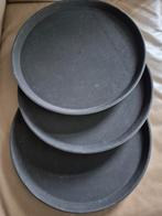 3 dienbladen zwart antislip 35 cm doorsnede horeca kwaliteit, Ophalen of Verzenden, Zo goed als nieuw, Rond, Kunststof