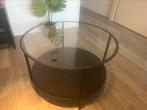 IKEA VITTSJÖ Ronde Salontafel – Zwartbruin met Glas – Ø75 cm, Ophalen, Rond, 50 tot 100 cm, Minder dan 50 cm