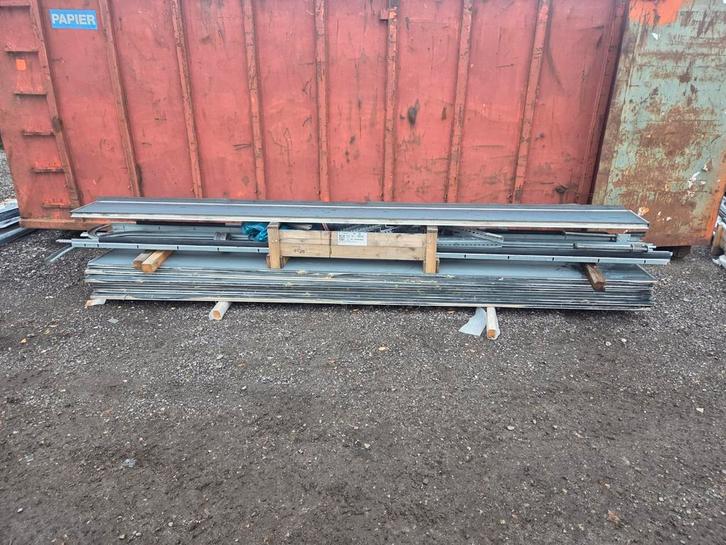 Overheaddeur garagedeur 4x4m antraciet elektrisch bediend, Doe-het-zelf en Verbouw, Metalen, Gebruikt, Ophalen