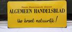 Emaille bord ALGEMEEN HANDELSBLAD, Verzamelen, Merken en Reclamevoorwerpen, Ophalen of Verzenden, Gebruikt, Reclamebord