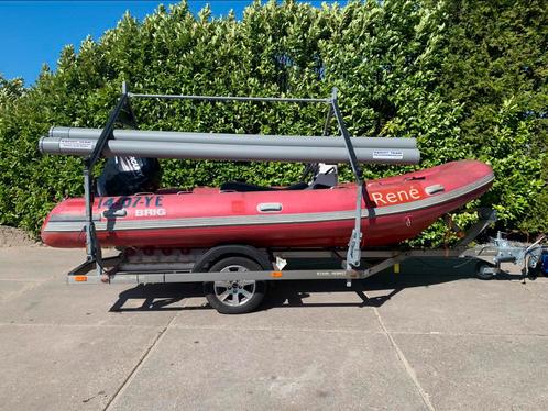 BRIG RIB,MET MERCURY F40 EFI, EN RVS SPEC TRAILER, Watersport en Boten, Rubberboten, Zo goed als nieuw, Overige merken, Aluminium