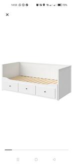Ikea Hemnes bedbank, Huis en Inrichting, Ophalen, Eenpersoons, Wit, 80 cm