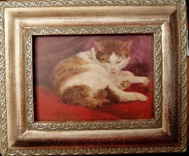 Isaac Israels '' Poesportret " olieverf op karton, Antiek en Kunst, Kunst | Schilderijen | Klassiek, Verzenden