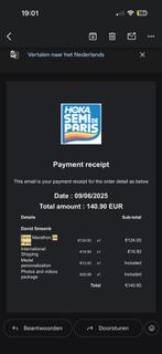 Ticket en startnummer Semi de Paris/halve marathon Parijs, Eén persoon