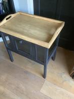 Theekastje kastje vintage antiek matzwart eiken 75€, Huis en Inrichting, Ophalen, 50 tot 100 cm, Minder dan 100 cm, 25 tot 50 cm