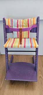 Paarse Stokke Tripp Trapp met kussens, Kinderen en Baby's, Kinderstoelen, Ophalen, Gebruikt, Meegroeistoel