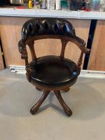 Klassieke Chesterfield Bureaustoel bruin leder, Antiek en Kunst, Antiek | Meubels | Stoelen en Banken, Ophalen