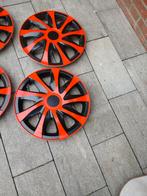 Wieldoppen Rood/Zwart - 14 inch, Auto diversen, Wieldoppen, Ophalen of Verzenden, Gebruikt