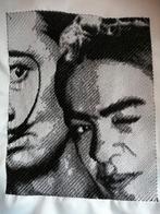 Frida kahlo geborduurd op lapje stof van 44/44cm, Hobby en Vrije tijd, Stoffen en Lappen, Ophalen of Verzenden, Nieuw